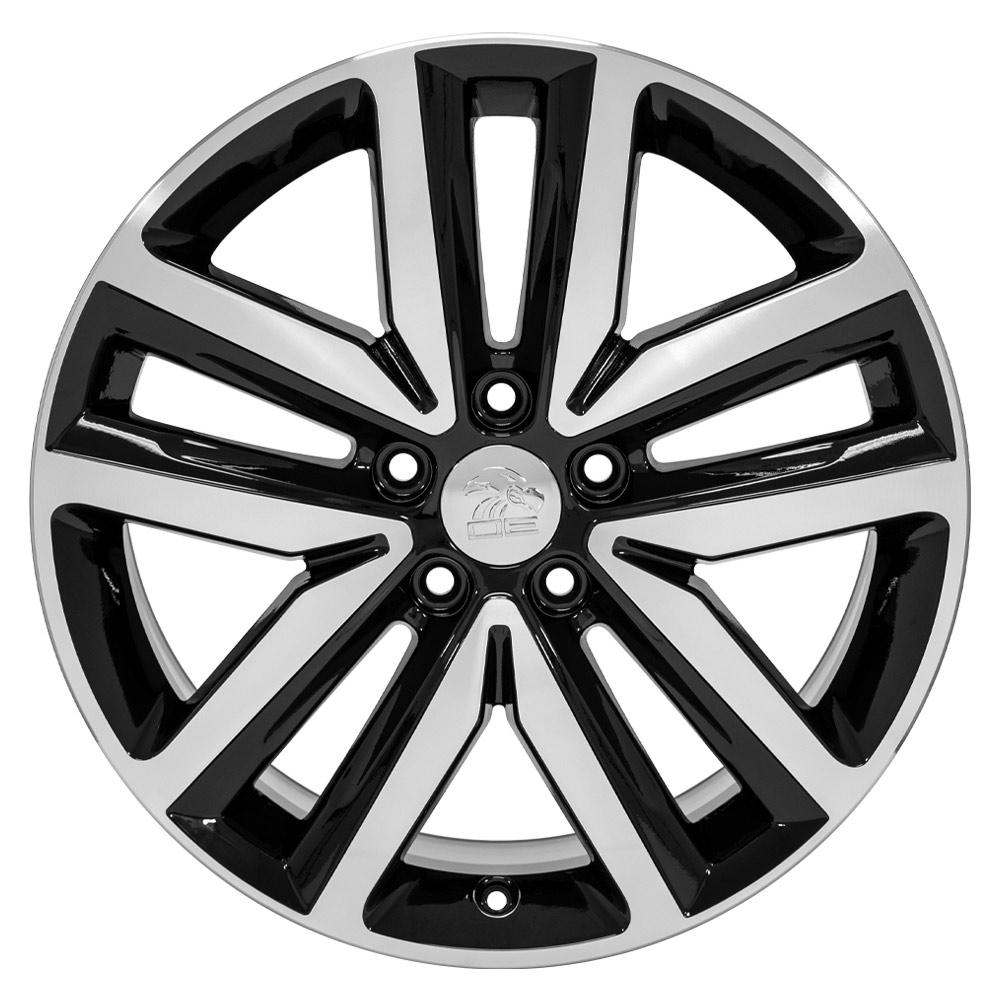 18" Replica Wheel VW27 Fits Volkswagen Jetta Rim Black Mach'd Wheel