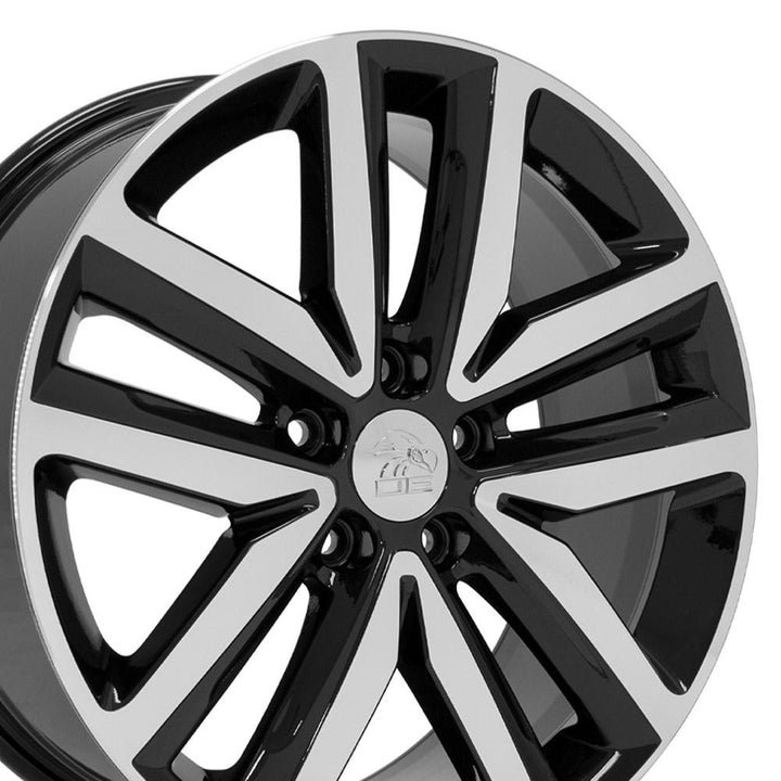 18" Replica Wheel VW27 Fits Volkswagen Jetta Rim Black Mach'd Wheel