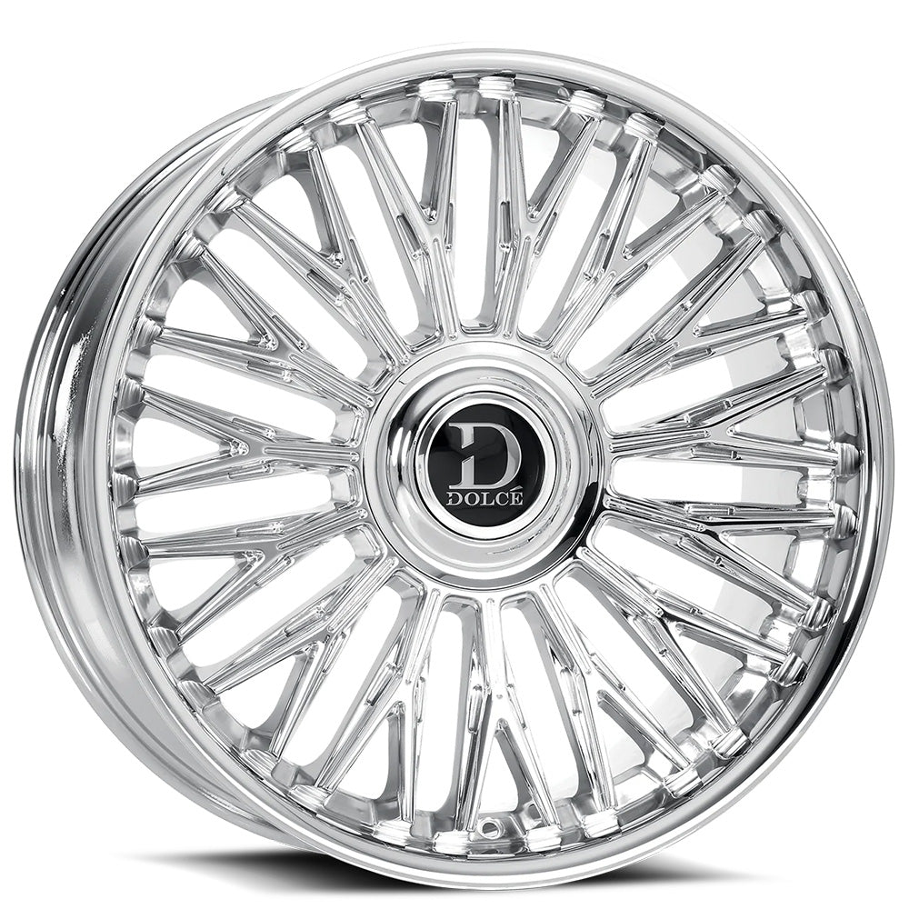 24" Dolce Luxury Wheels Lusso Chrome Floating Cap Rims