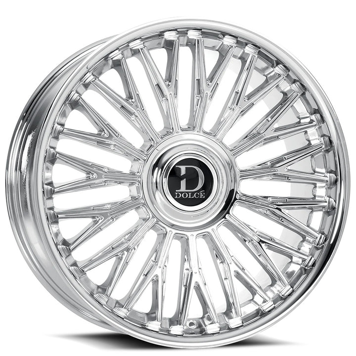 24" Dolce Luxury Wheels Lusso Chrome Floating Cap Rims