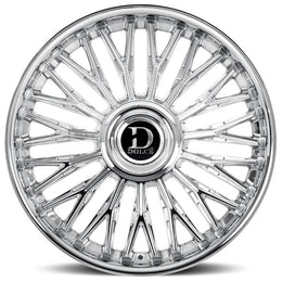24" Dolce Luxury Wheels Lusso Chrome Floating Cap Rims