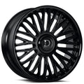 24" Dolce Luxury Wheels Lusso Gloss Black Floating Cap Rims