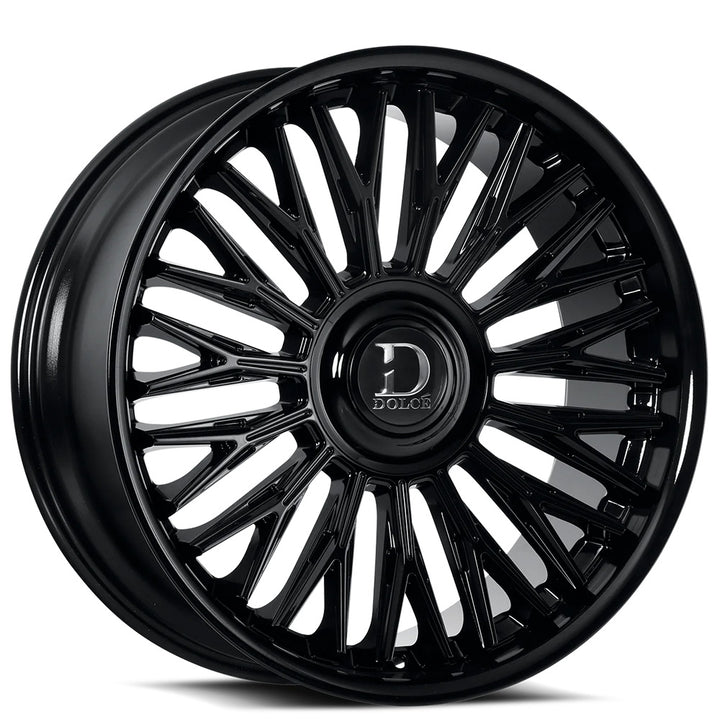 24" Dolce Luxury Wheels Lusso Gloss Black Floating Cap Rims
