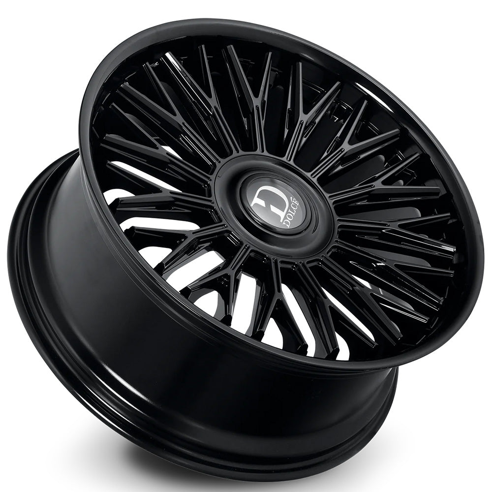24" Dolce Luxury Wheels Lusso Gloss Black Floating Cap Rims