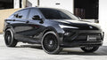 24" Dolce Luxury Wheels Razzo Matte Black Face with Gloss Black Lip Floating Cap Rims