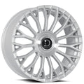 22" Dolce Luxury Wheels Roma Gloss Silver with Brushed Face Floating Cap Rims