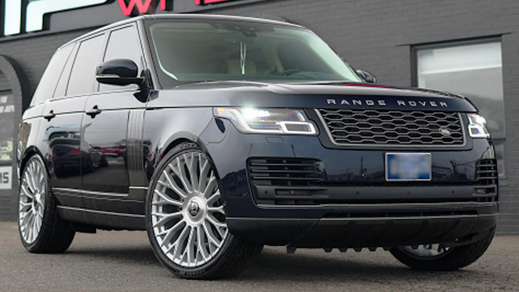 22" Dolce Luxury Wheels Roma Gloss Silver with Brushed Face Floating Cap Rims