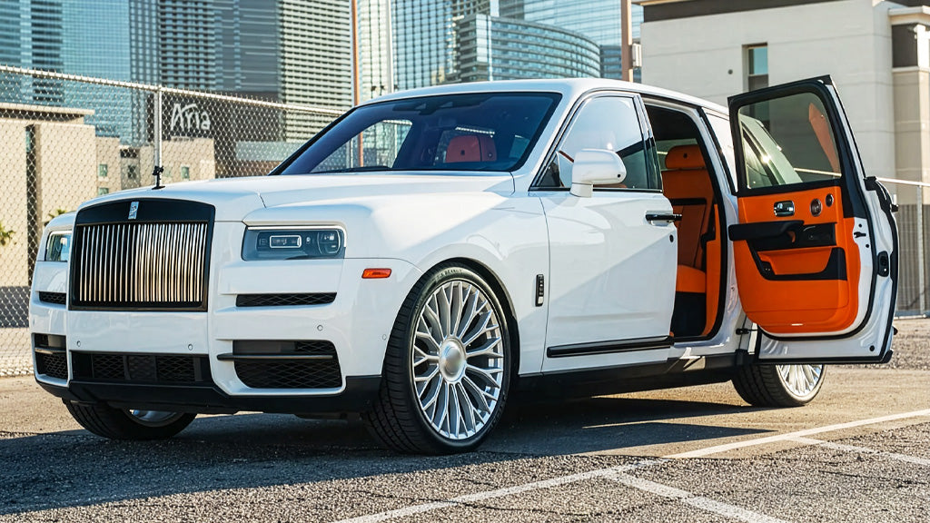 22" Dolce Luxury Wheels Roma Gloss Silver with Brushed Face Floating Cap Rims
