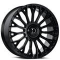 22" Dolce Luxury Wheels Roma Gloss Black Floating Cap Rims