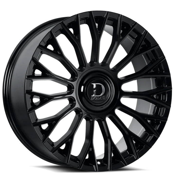 22" Dolce Luxury Wheels Roma Gloss Black Floating Cap Rims
