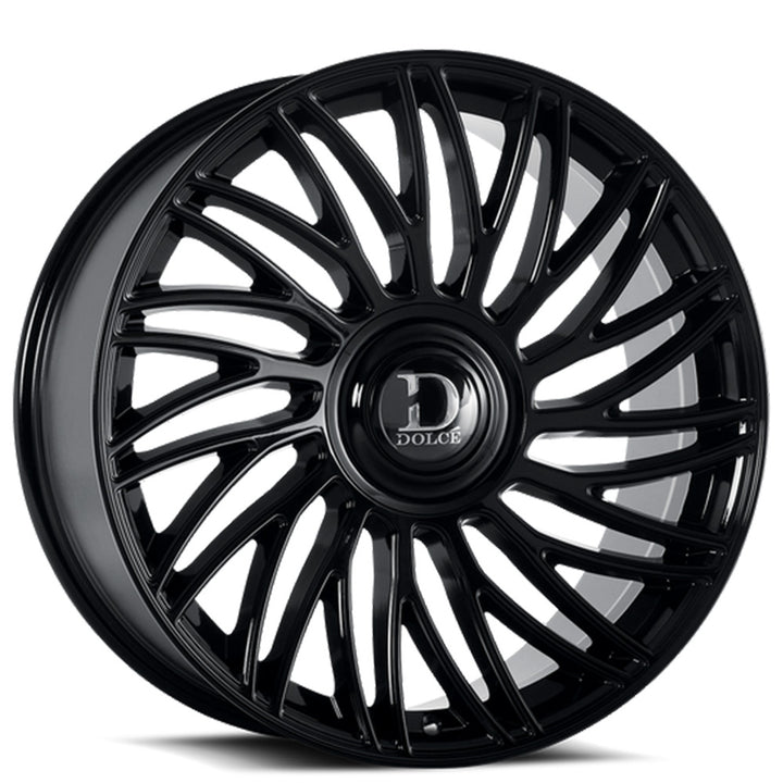 22" Dolce Luxury Wheels Sesto Gloss Black Floating Cap Rims