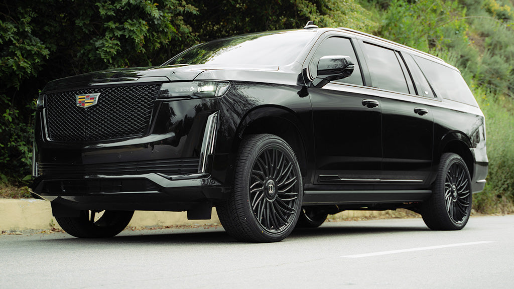 22" Dolce Luxury Wheels Sesto Gloss Black Floating Cap Rims