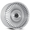 22" Dolce Luxury Wheels Trento Gloss Silver with Brushed Face Floating Cap Rims
