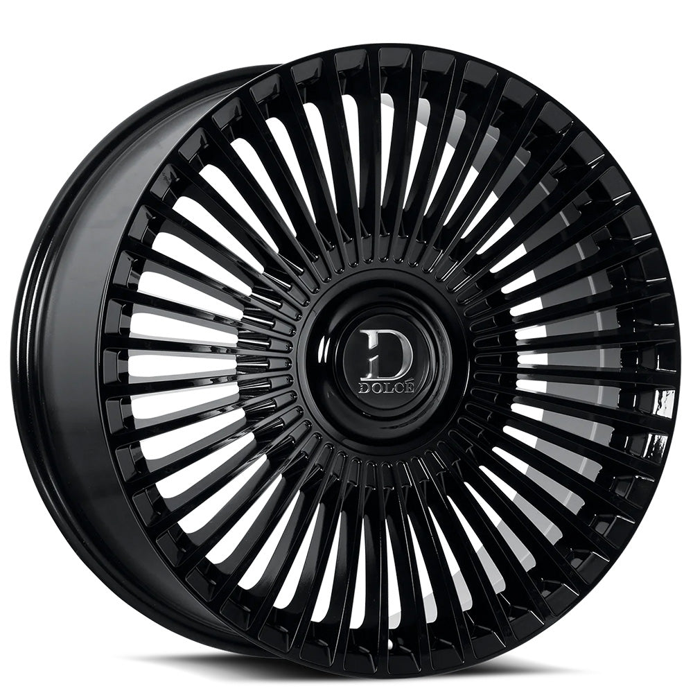 22" Dolce Luxury Wheels Trento Gloss Black Floating Cap Rims