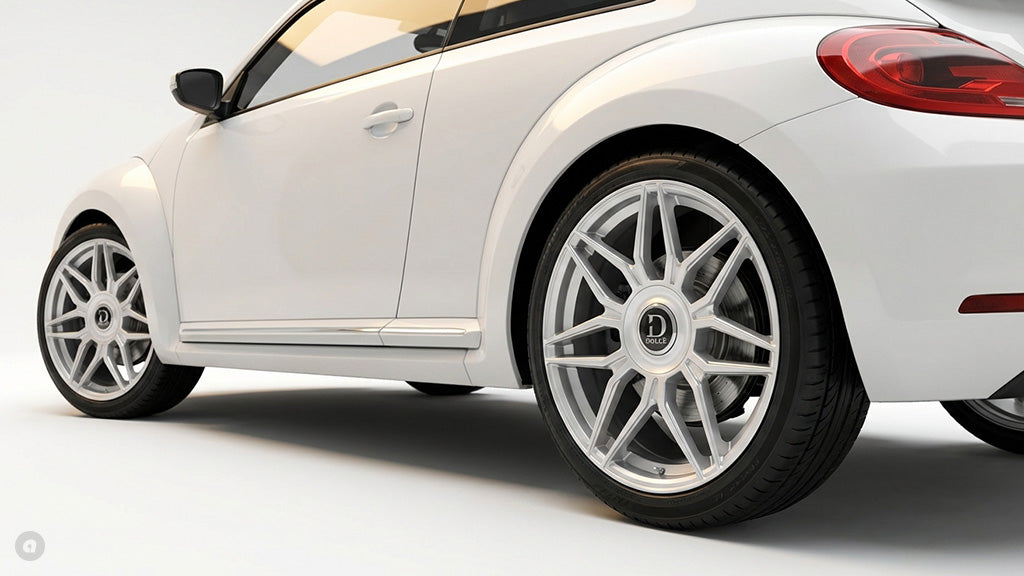 22" Dolce Luxury Wheels Verona Gloss Silver with Brushed Face Floating Cap Rims