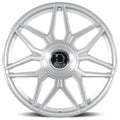 22" Dolce Luxury Wheels Verona Gloss Silver with Brushed Face Floating Cap Rims