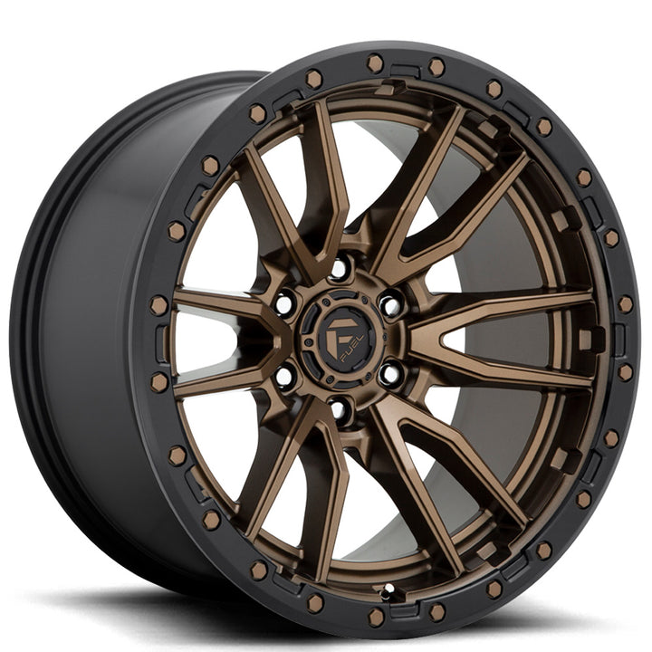 20" Fuel Wheels D681 Rebel Bronze with Black Lip 6-Lug Off-Road Rims