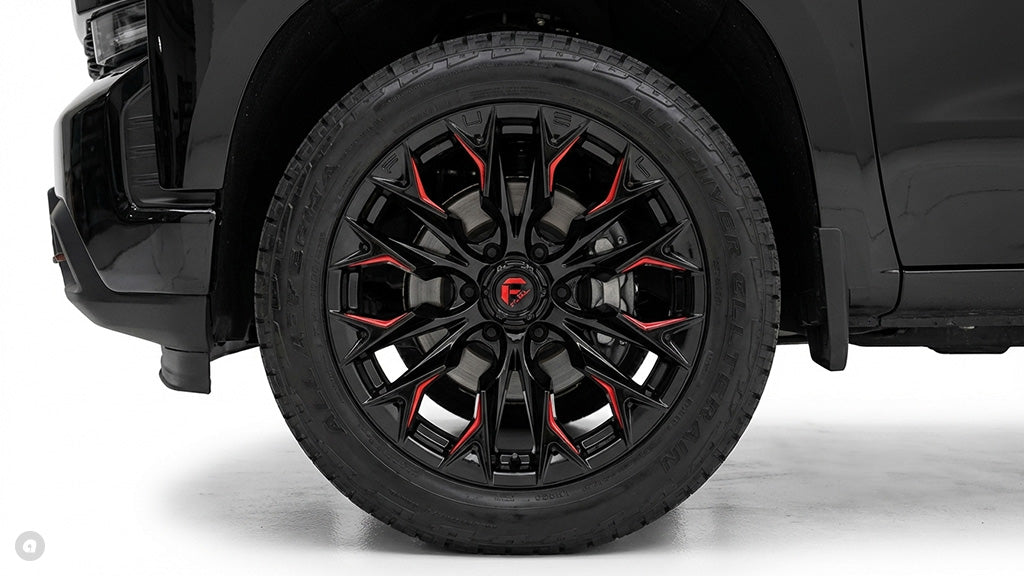 20" Fuel Wheels D823 Flame 6 Gloss Black with Red Milled Off-Road Rims
