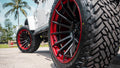 22" Fuel Wheels FC403 Burn Matte Black with Candy Red Lip Off-Road Fusion Forged Rims