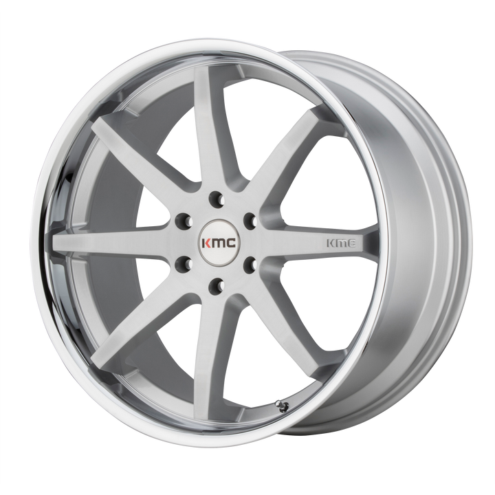 KMC - KM715 20X9 5X4.5 BRUSH SLV CHR LIP 30MM