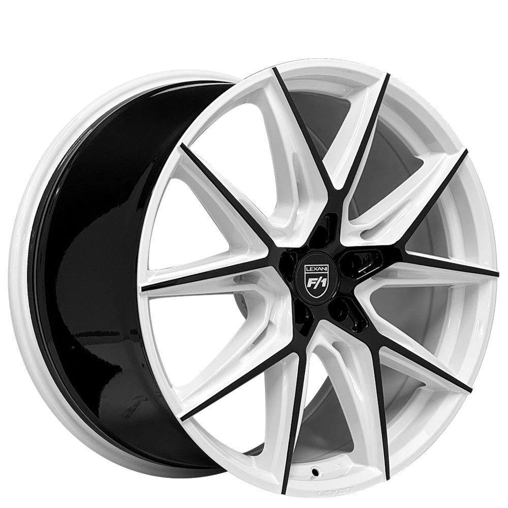 20" Lexani Wheels Hyper Custom Gloss White with Black Face Rims