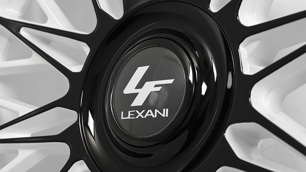 20" Lexani Wheels Newport-XL Custom White with Gloss Black Accents Rims