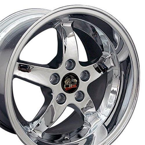 17" Replica Wheel FR04 Fits Ford Mustang Cobra Rim Chrome Wheel
